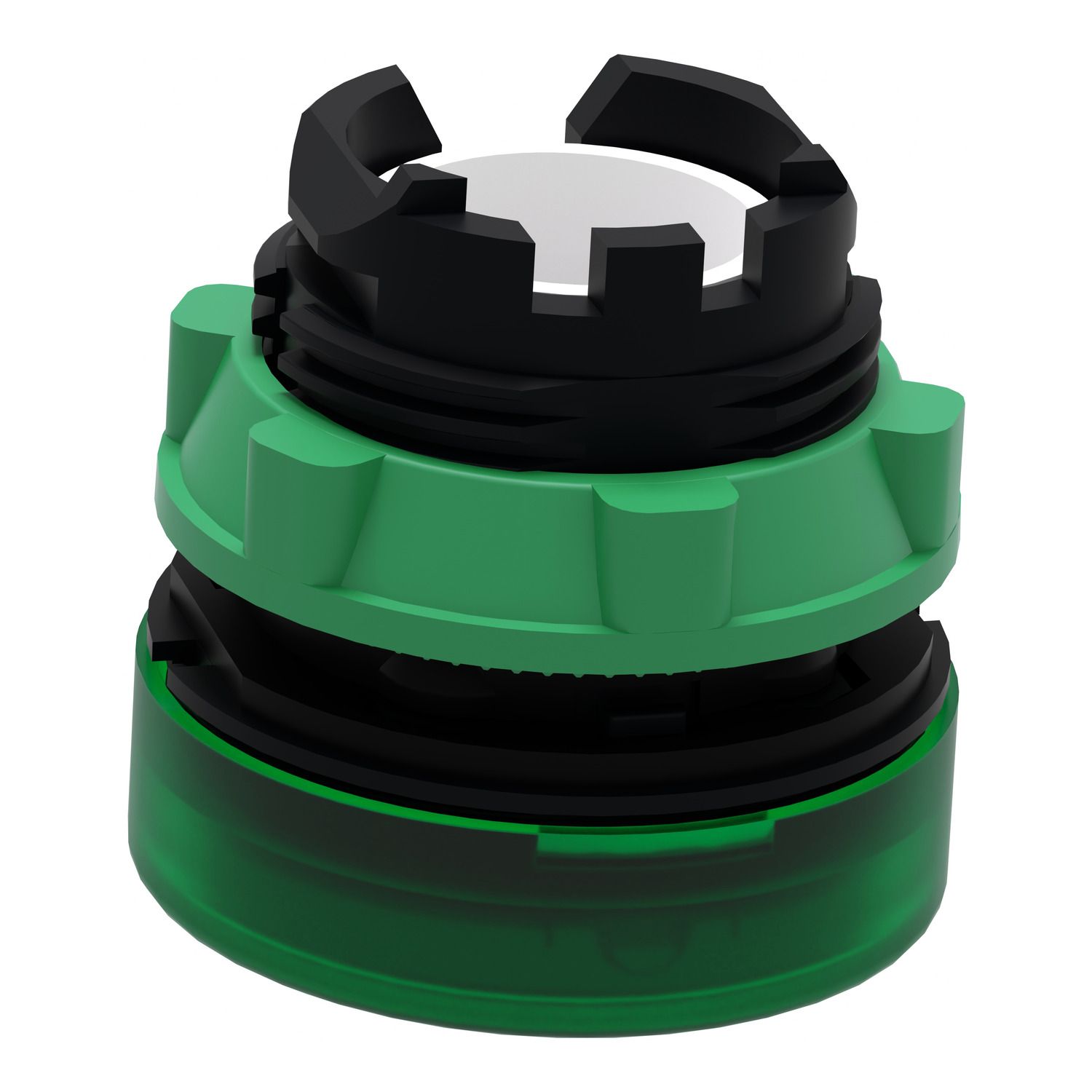 Picture of Head for pilot light, Harmony XB5, green, 22mm, with grooved lens, universal LED