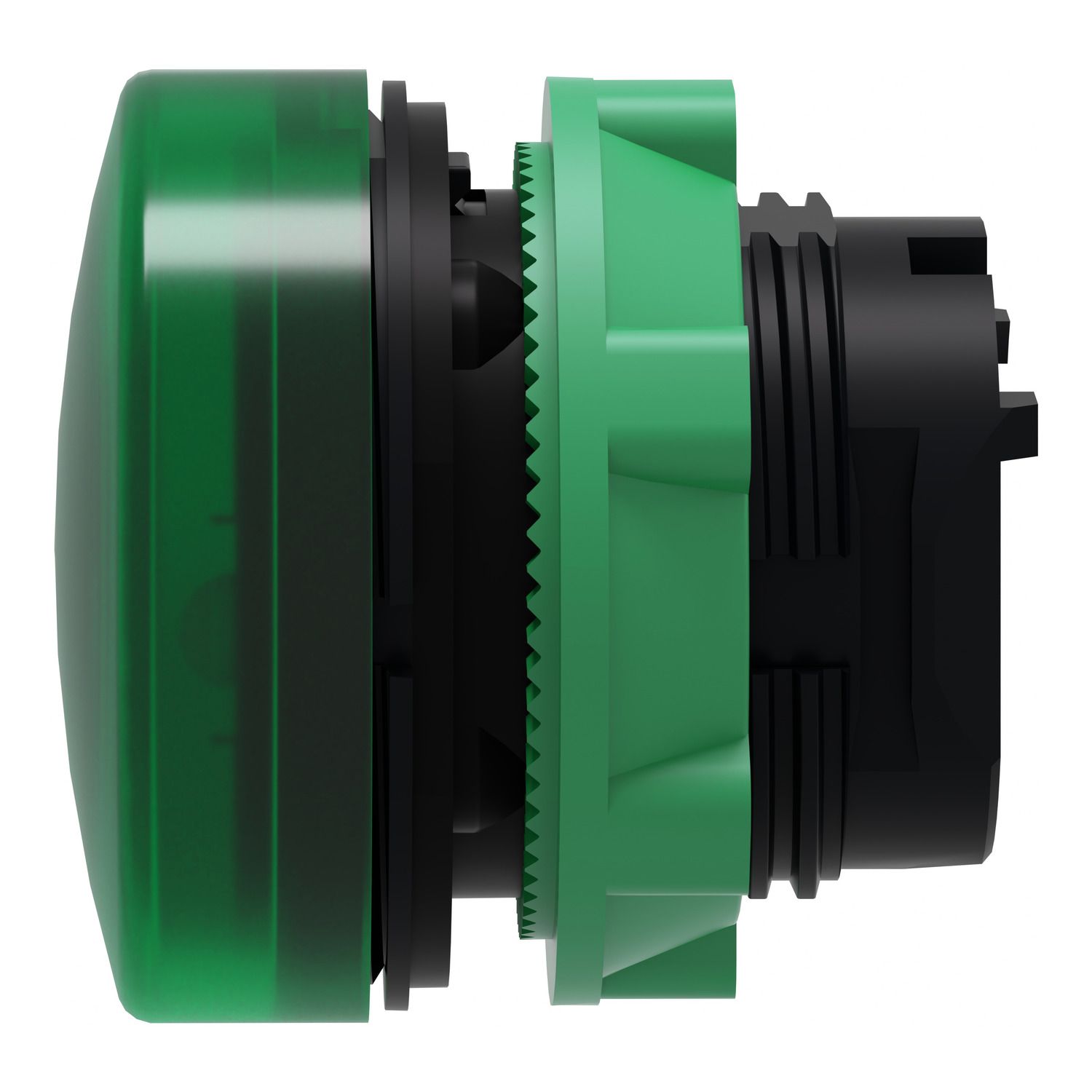 Picture of Head for pilot light, Harmony XB5, green, 22mm, with grooved lens, universal LED