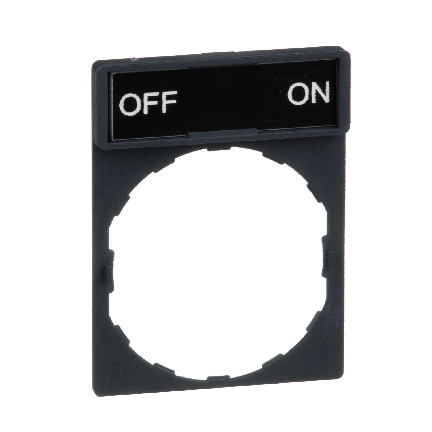 Picture of Legend holder 30x40mm, Harmony XB4, plastic, with legend 8x27mm, marked OFF and ON