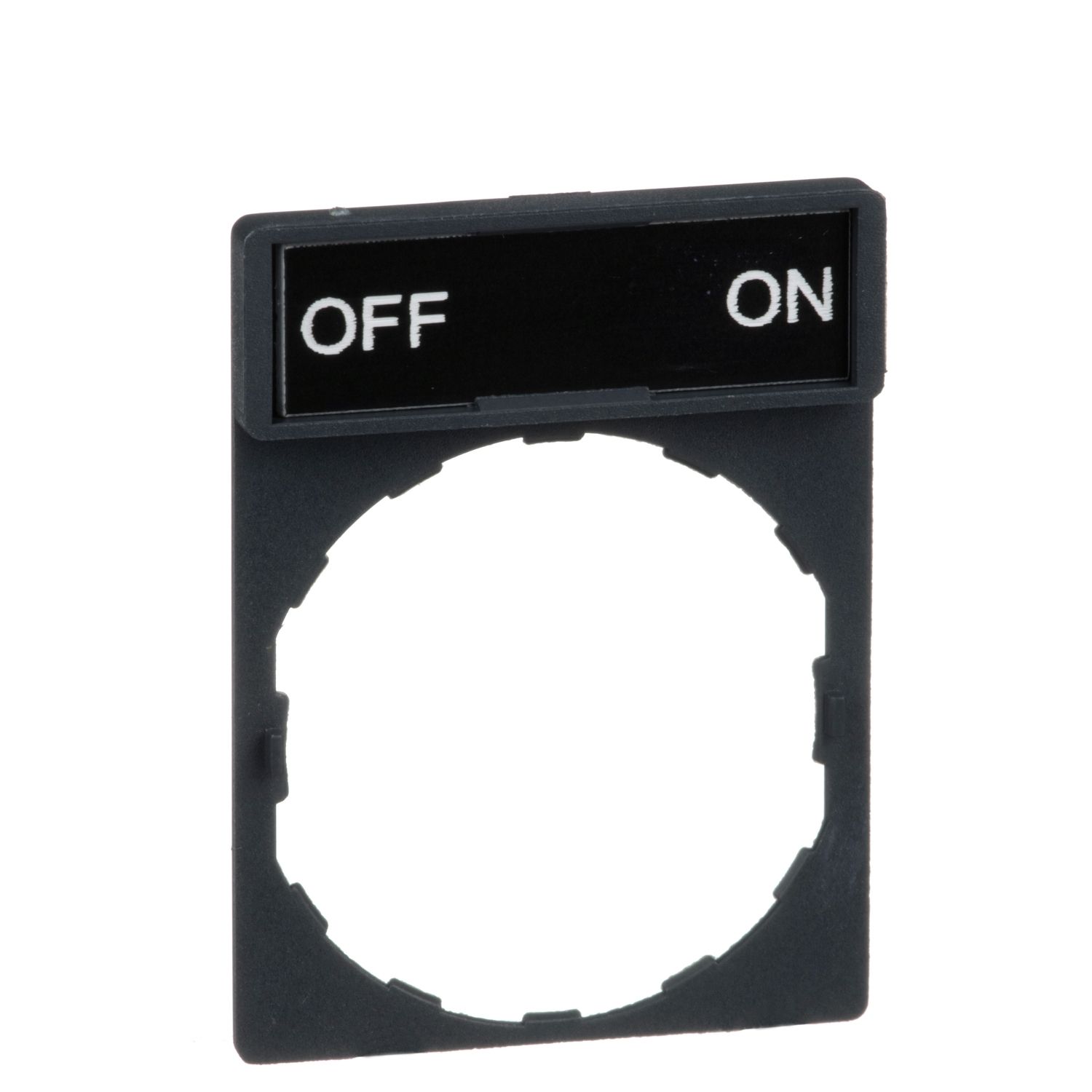 Picture of Legend holder 30x40mm, Harmony XB4, plastic, with legend 8x27mm, marked OFF and ON