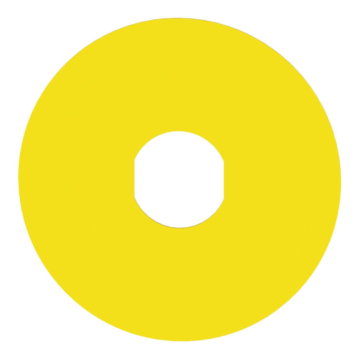 Picture of Marked legend, Harmony XB4, plastic, yellow, 90mm, for emergency stop, marked EMERGENCY STOP with logo ISO13851