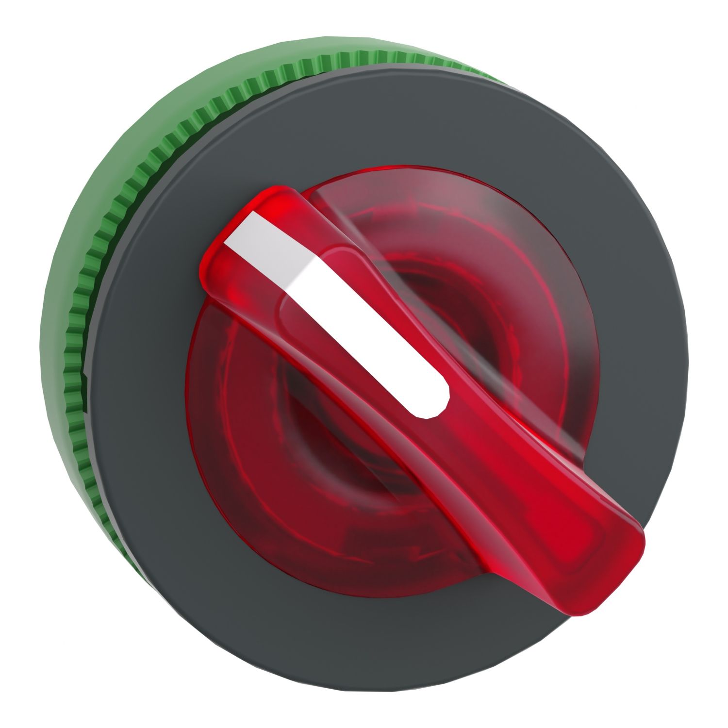 Picture of Head for illuminated selector switch, Harmony XB5, plastic, red handle, universal LED, 2 positions, spring return