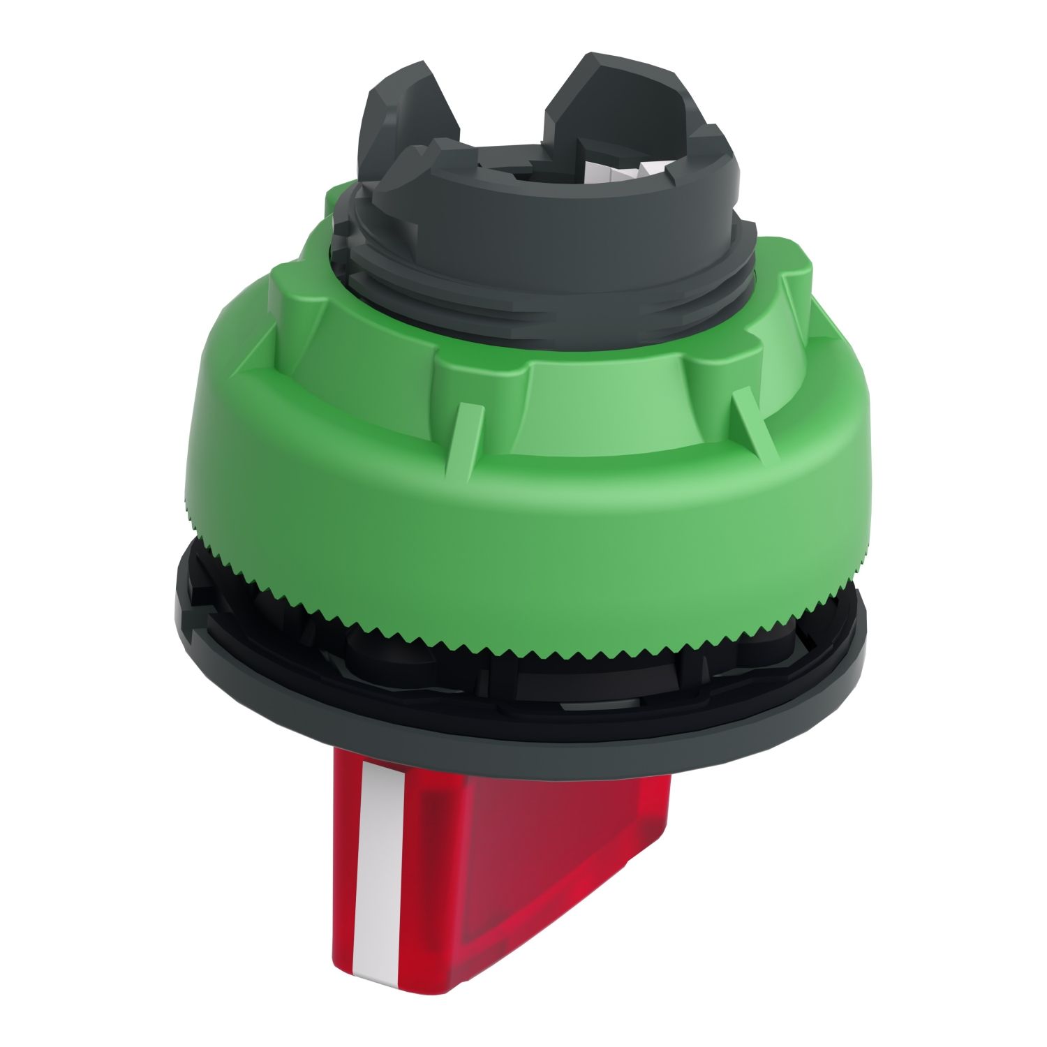 Picture of Head for illuminated selector switch, Harmony XB5, plastic, red handle, universal LED, 2 positions, spring return