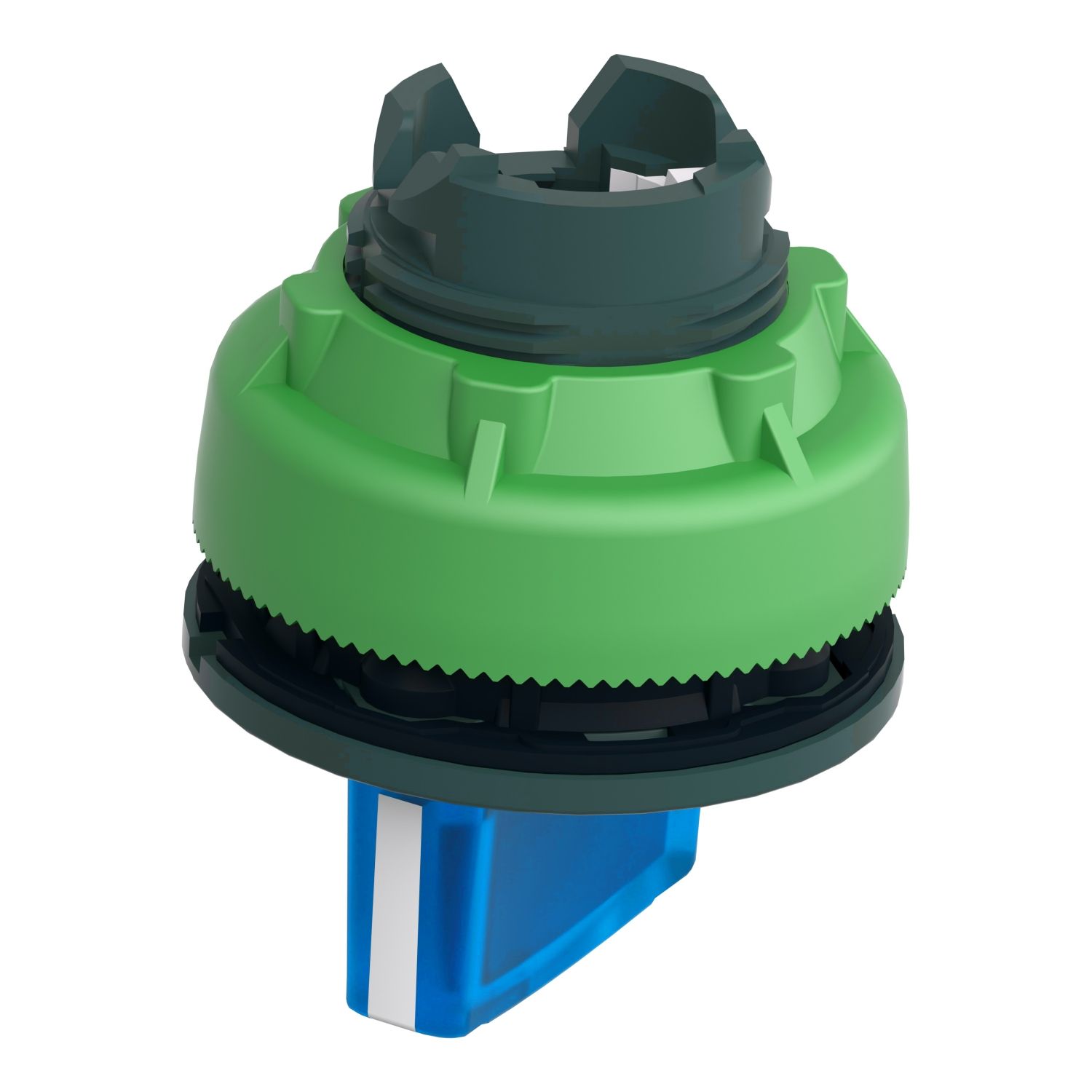 Picture of Head for illuminated selector switch, Harmony XB5, plastic, blue handle, universal LED, 2 positions, spring return