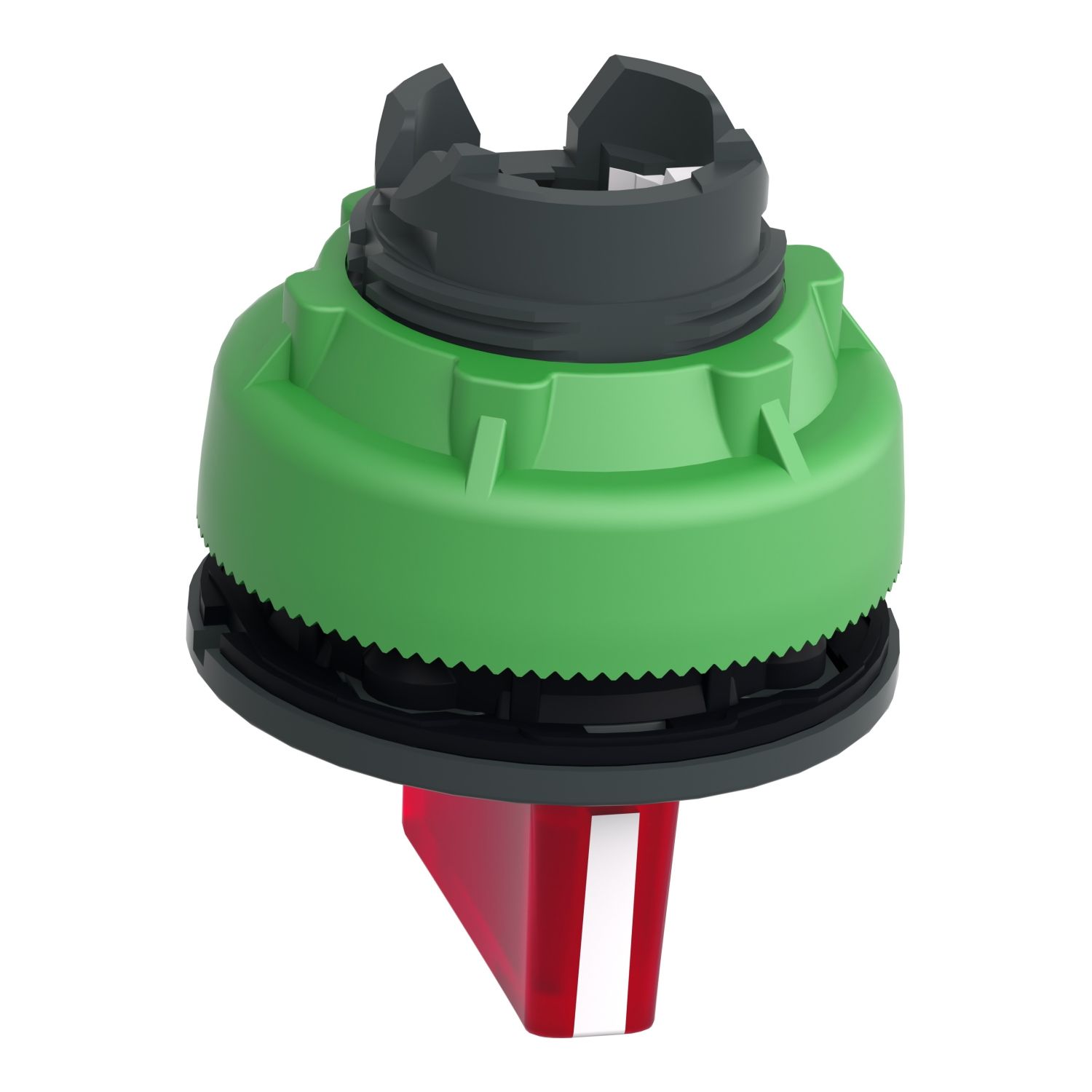 Picture of Head for illuminated selector switch, Harmony XB5, plastic, red handle, universal LED, 3 positions, left to center