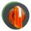 Picture of Head for illuminated selector switch, Harmony XB5, plastic, orange, universal LED, 3 positions, spring return