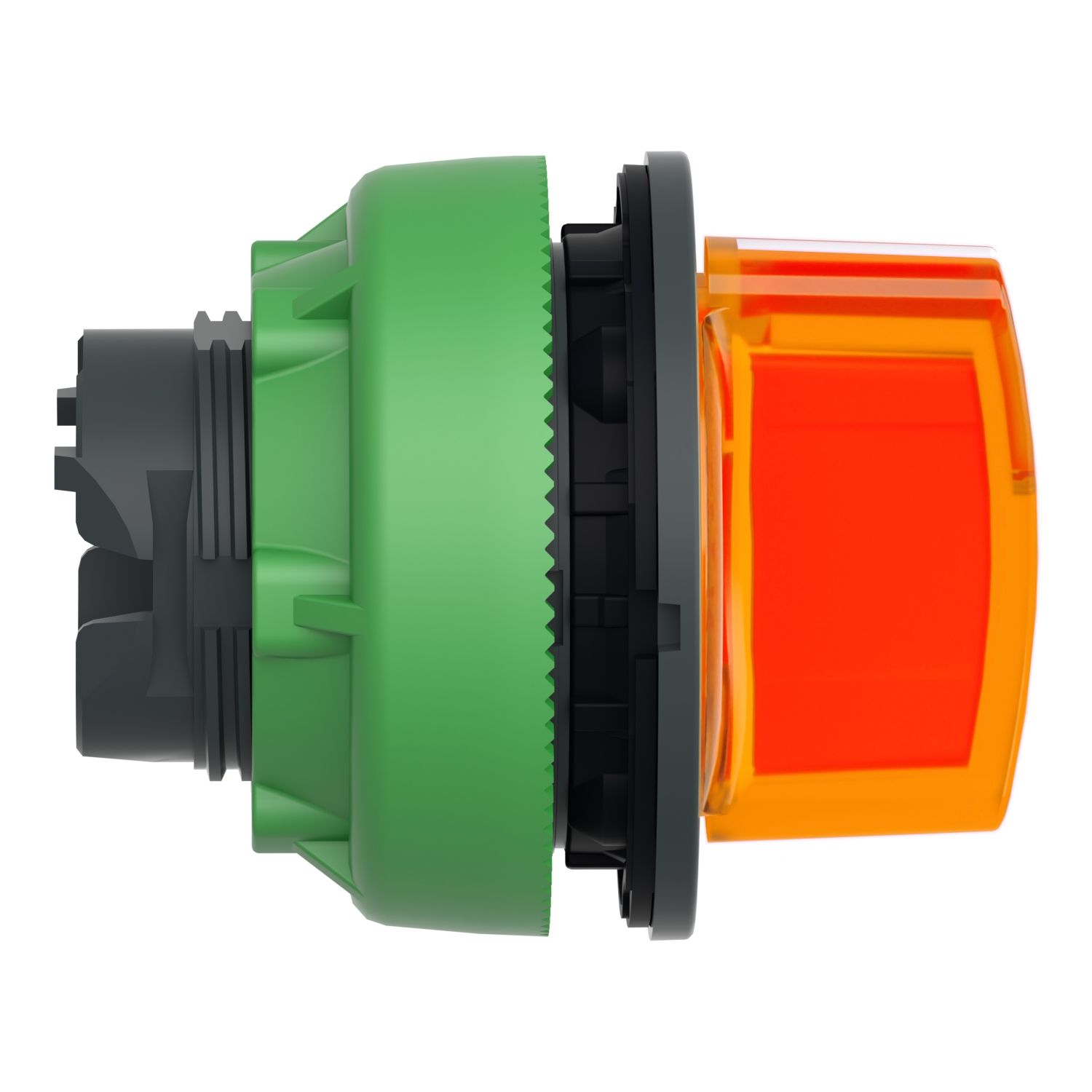 Picture of Head for illuminated selector switch, Harmony XB5, plastic, orange, universal LED, 3 positions, spring return