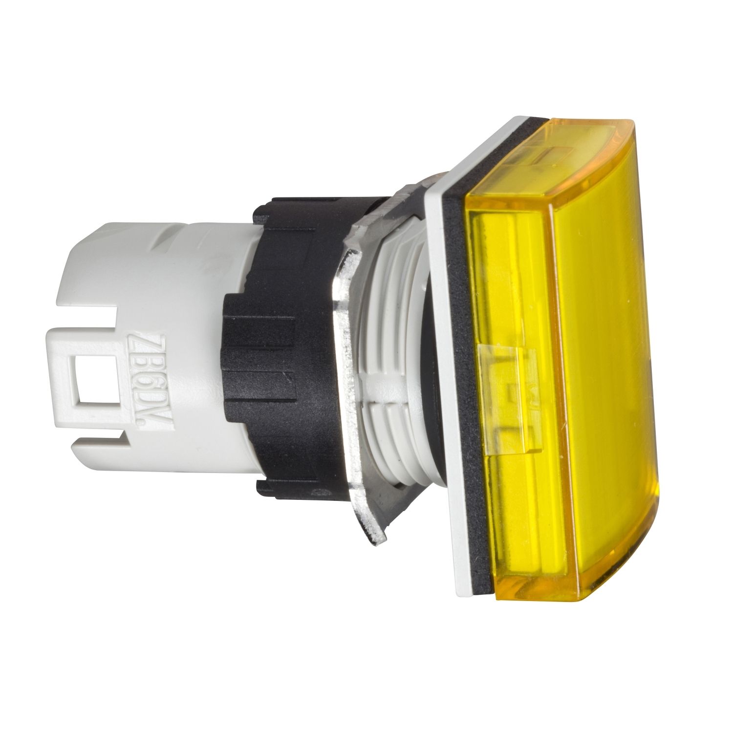 Picture of Head for pilot light, Harmony XB6, rectangular yellow, 16mm, integral LED