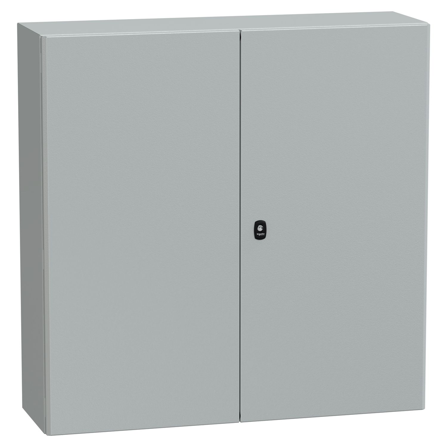 Picture of Wall mounted steel enclosure, PanelSeT S3D, double plain door, with mounting plate, 1000x1000x300mm, IP55, IK10