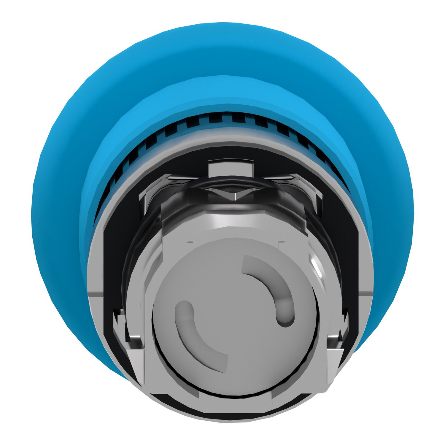 Picture of Head for non illuminated push button, Harmony XB4, blue mushroom 40mm, 22mm, latching, push-pull to release, unmarked