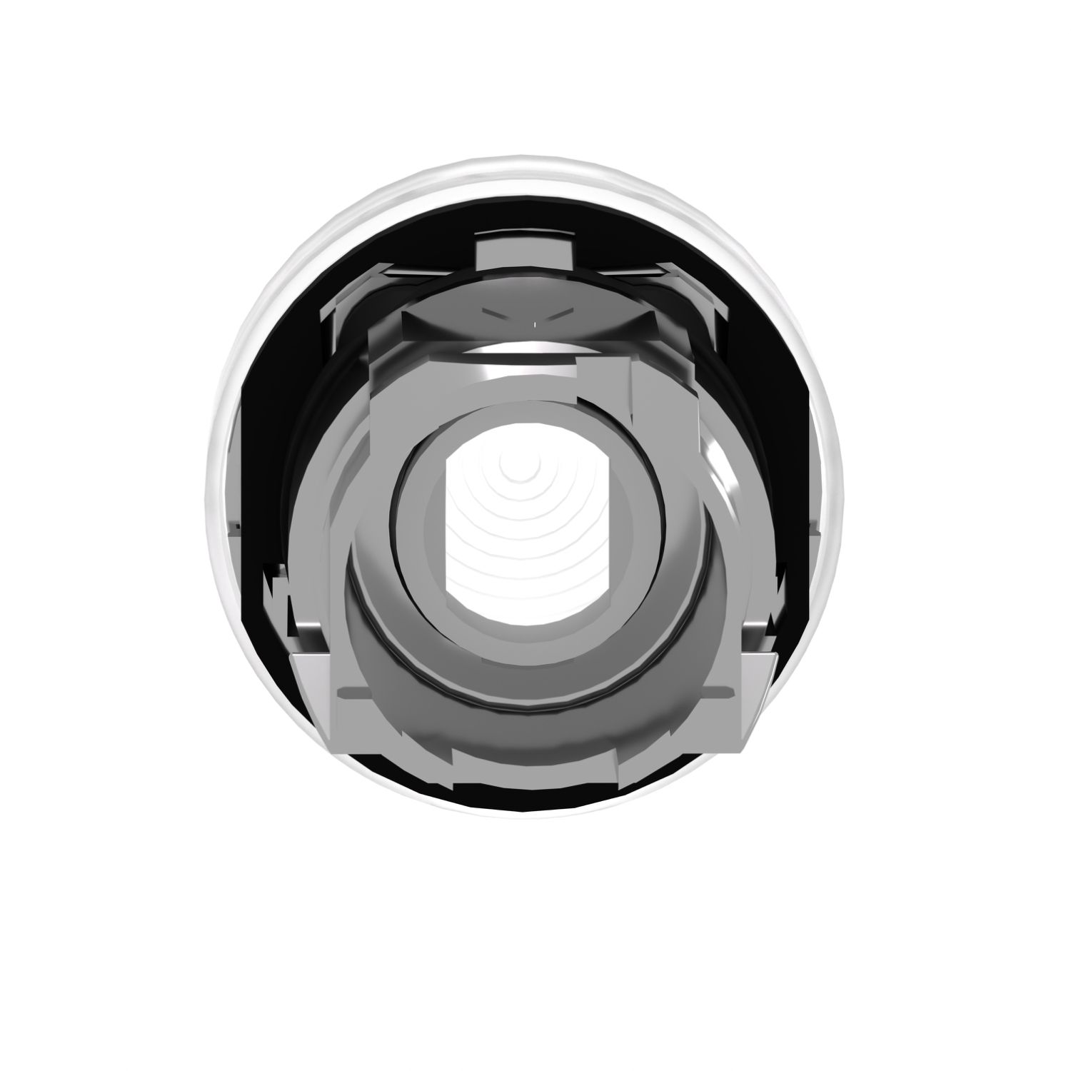 Picture of Head for pilot light, Harmony XB4, white, 22mm, with grooved lens, universal LED