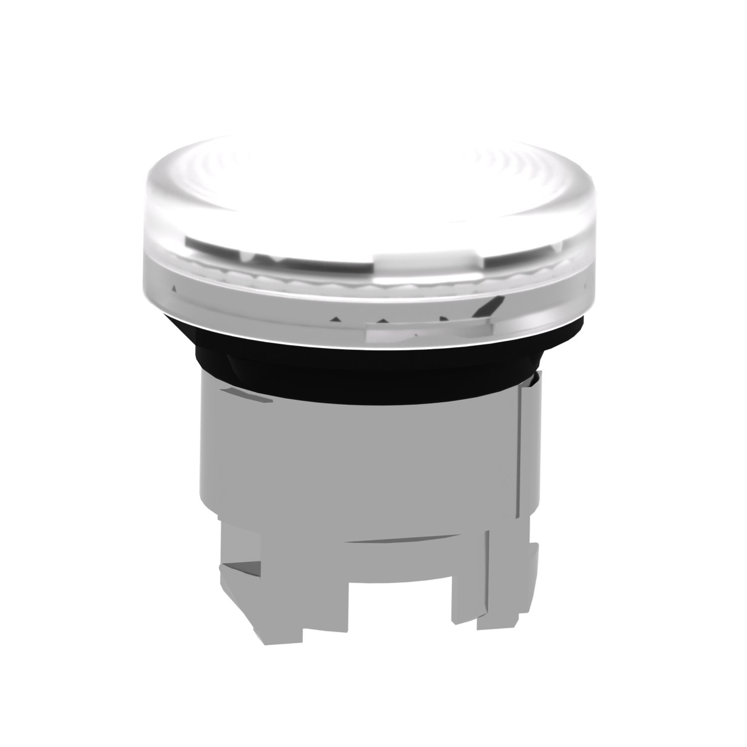 Picture of Head for pilot light, Harmony XB4, white, 22mm, with grooved lens, universal LED