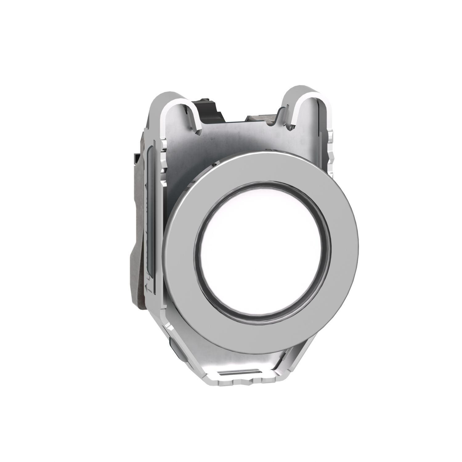 Picture of Pilot light, Harmony XB4,metal, white flush mounted, 30mm, universal LED, plain lens, 24V AC DC