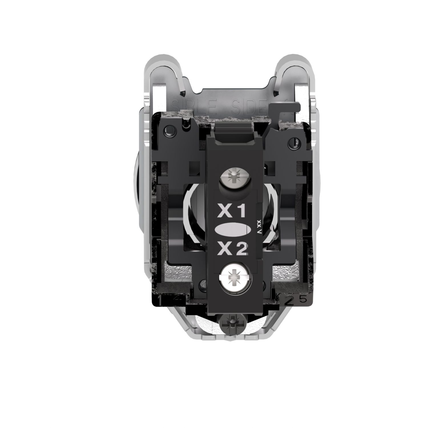 Picture of Pilot light, Harmony XB4,metal, white flush mounted, 30mm, universal LED, plain lens, 24V AC DC