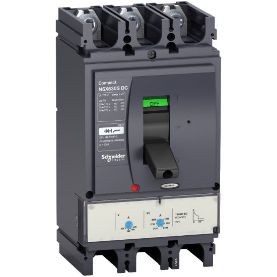 Picture of Circuit breaker, ComPact NSX320S DC, 100kA/750VDC, TM-DC trip unit, 320A rating, 3 poles