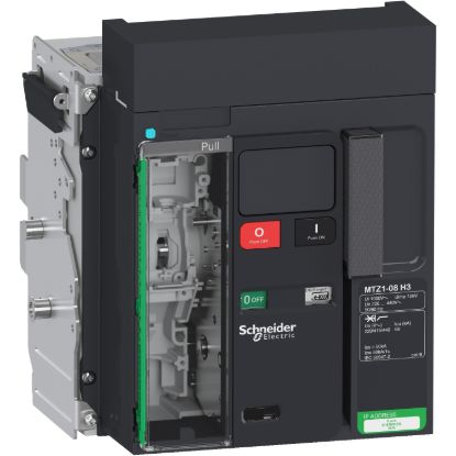 Picture of Circuit breaker  frame, MasterPact MTZ1 08H3 drawout for MicroLogic X, 800A, 66kA/415VAC  (Icu), 3P