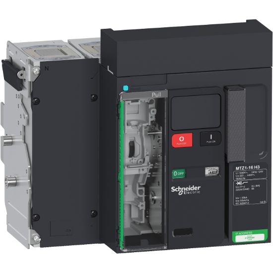 Picture of Circuit breaker  frame, MasterPact MTZ1 16H3 drawout for MicroLogic X, 1600A, 66kA/415VAC  (Icu), 4P