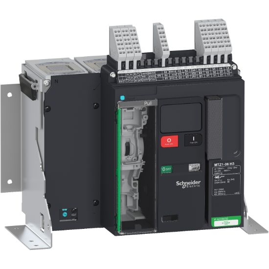 Picture of Circuit breaker  frame, MasterPact MTZ1 06H3 fixed for MicroLogic X, 630A, 66kA/415VAC  (Icu), 4P