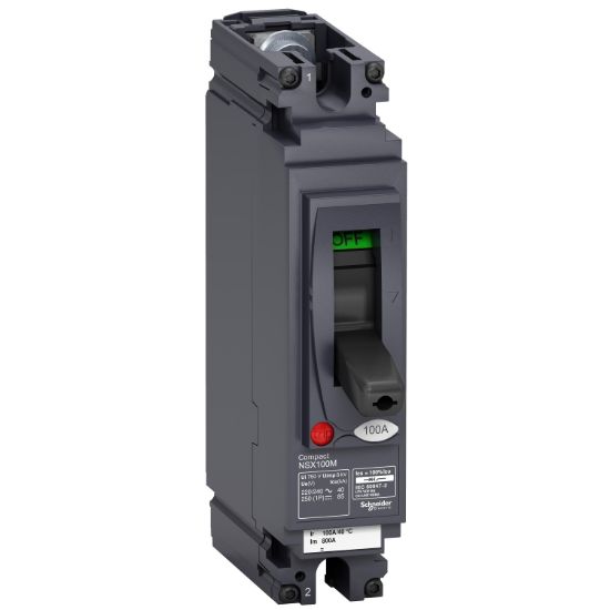 Picture of Circuit breaker, ComPact NSX100M AC/DC, 40kA/240VAC, TMD trip unit 25A, 1 pole 1d