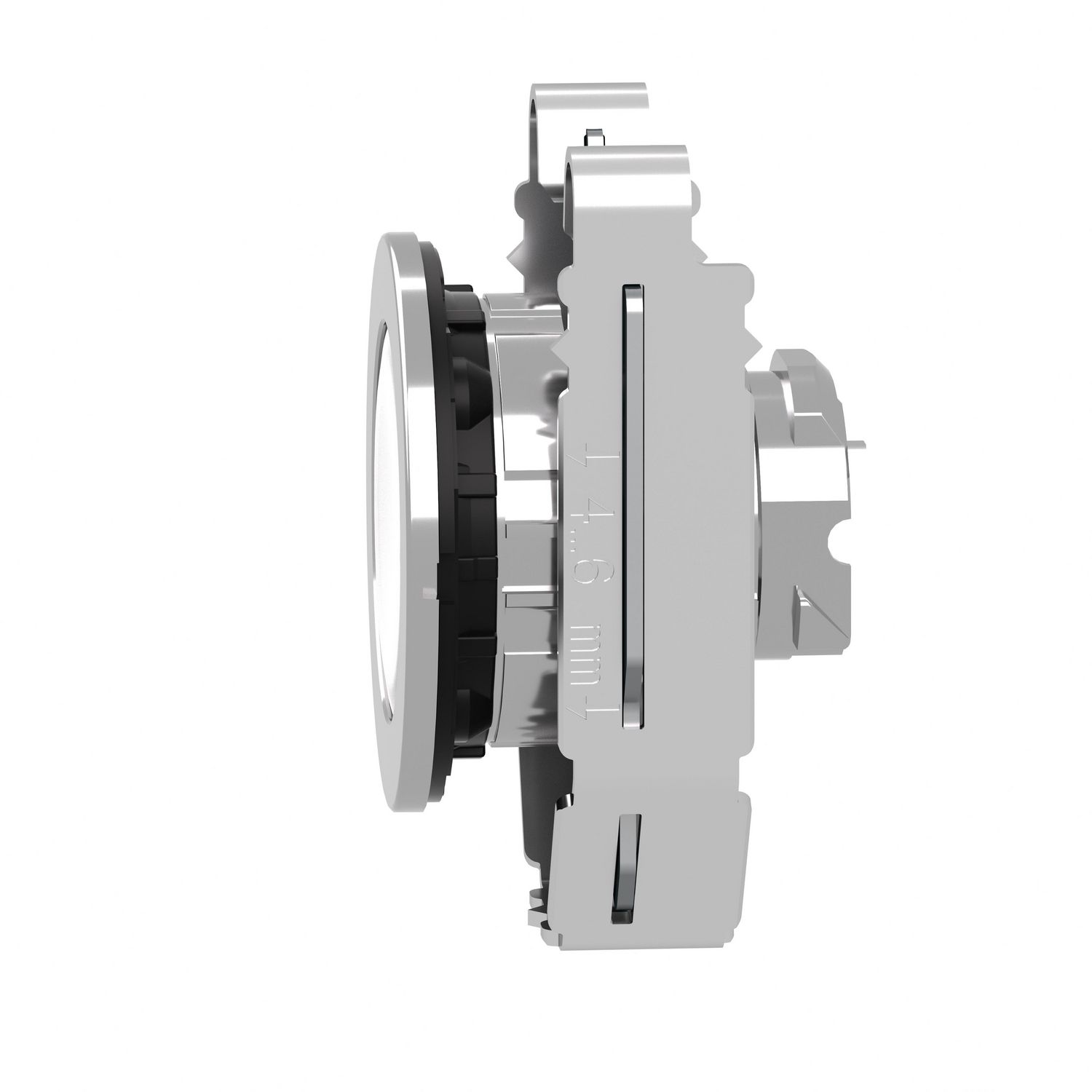 Picture of Head for pilot light, Harmony XB4, flush mounted, white, 30mm, with plain lens, universal LED