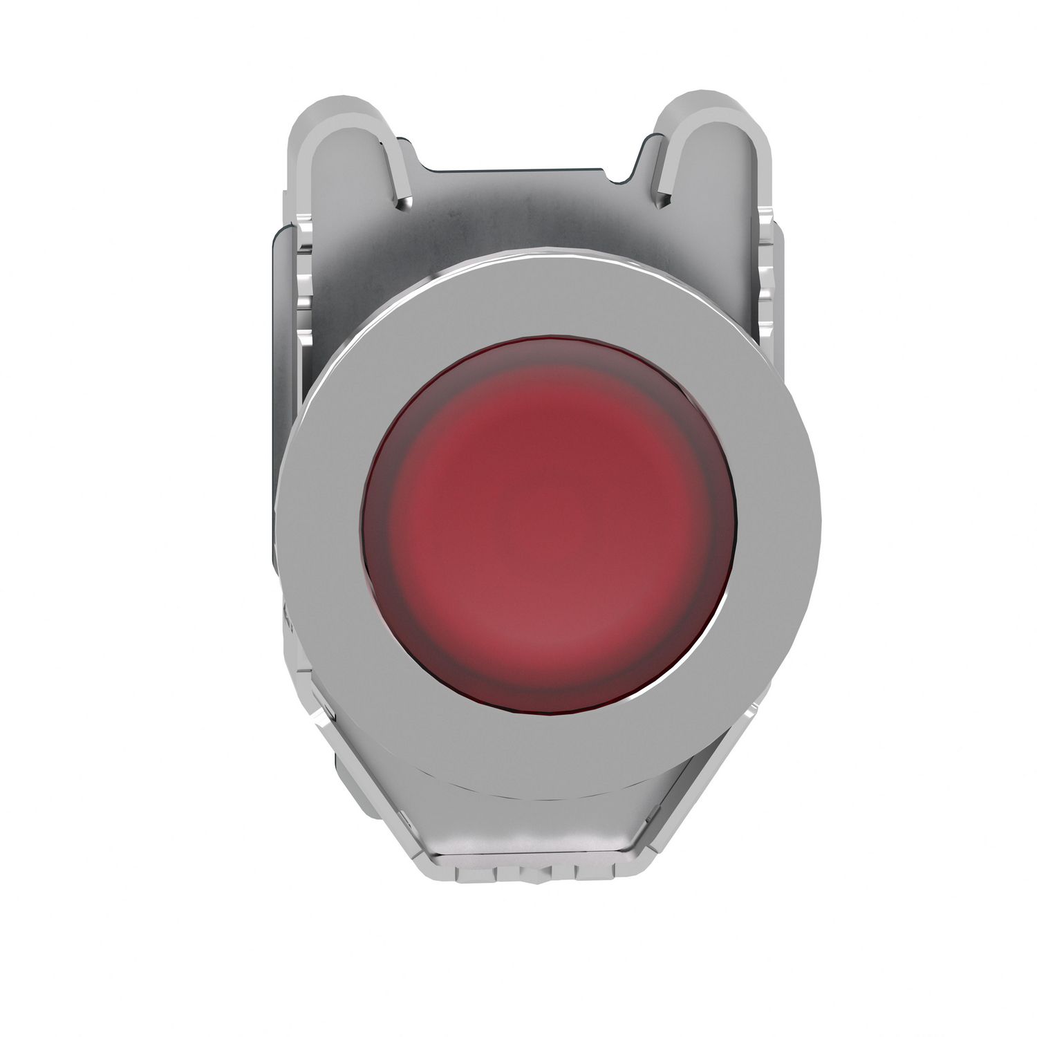 Picture of Head for pilot light, Harmony XB4, flush mounted, red, 30mm, with plain lens, universal LED
