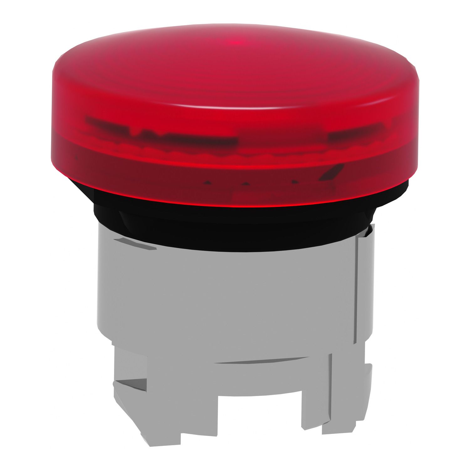 Picture of Head for pilot light, Harmony XB4, metal, red, 22mm, universal LED, grooved lens