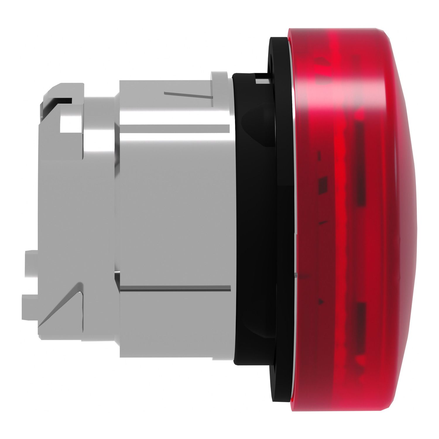 Picture of Head for pilot light, Harmony XB4, metal, red, 22mm, universal LED, grooved lens