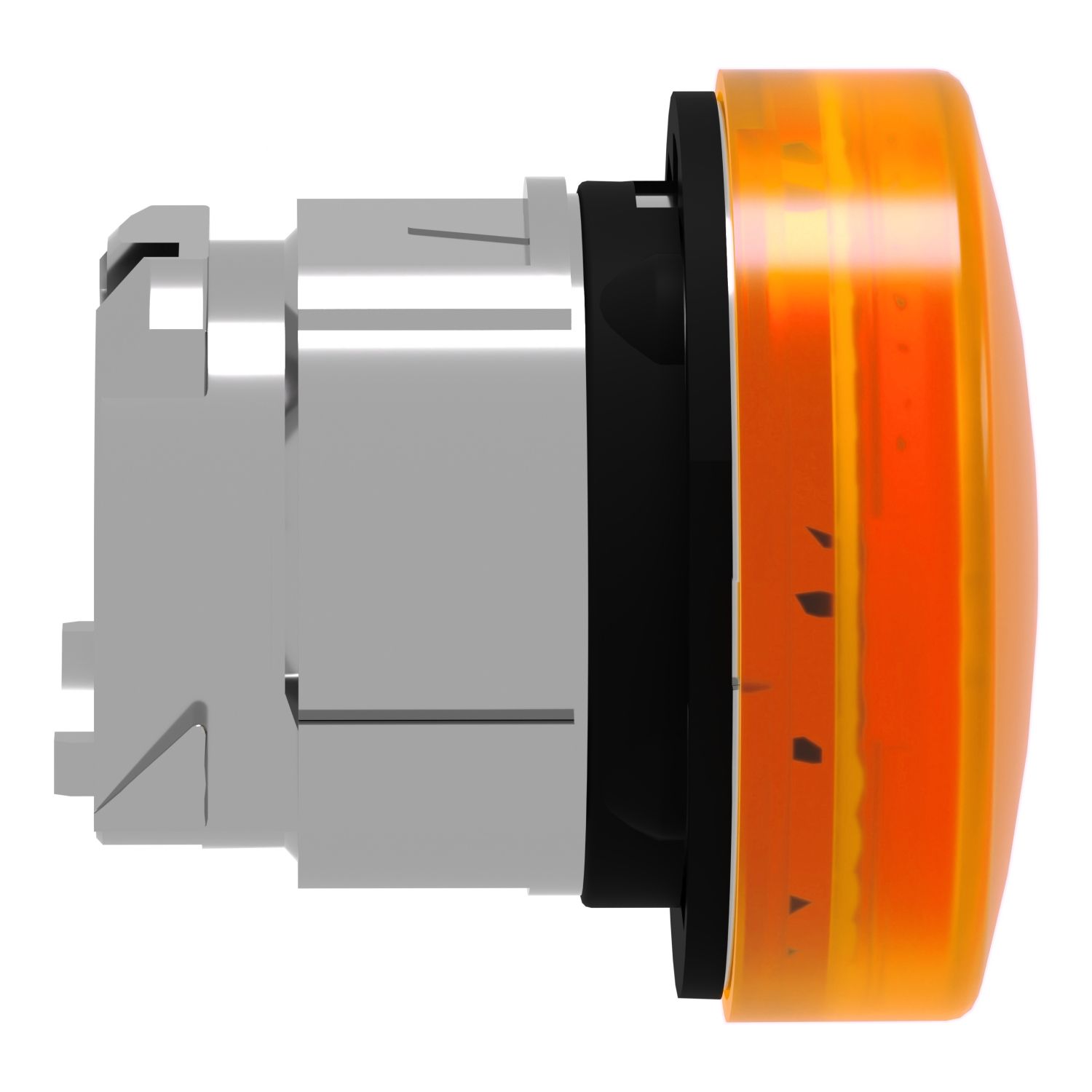 Picture of Head for Pilot light, Harmony XB4, metal, orange, 22mm, universal LED, plain lens