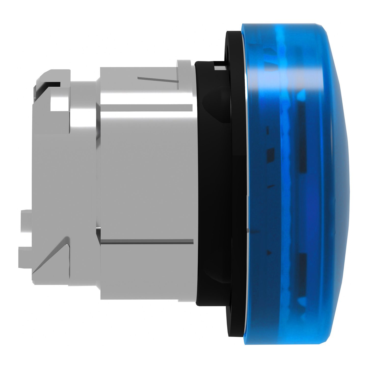 Picture of Head for pilot light, Harmony XB4, blue, 22mm, with grooved lens, universal LED