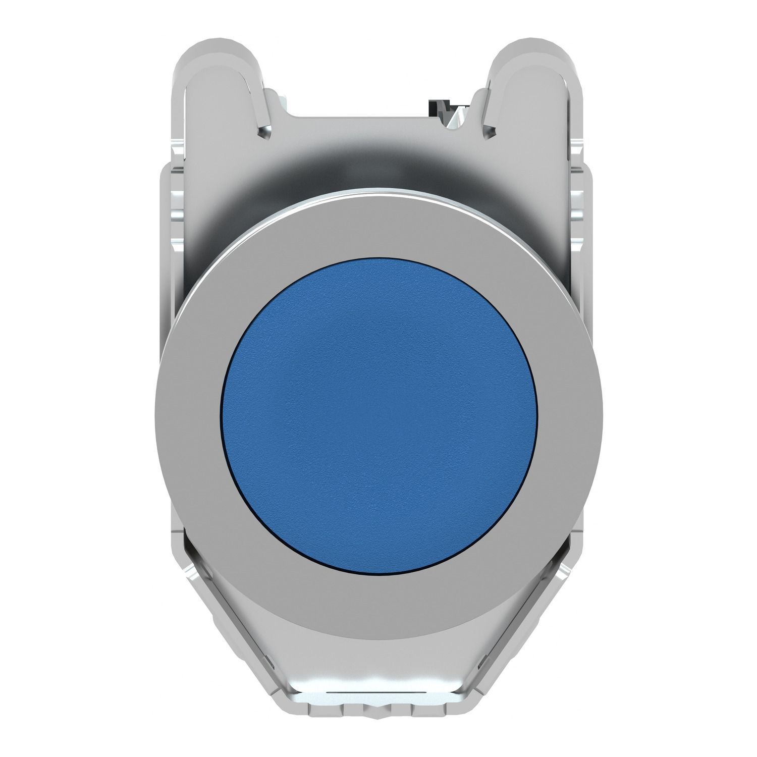Picture of Push button flush mounted, Harmony XB4, metal, blue, 30mm, spring return, unmarked, 1NC