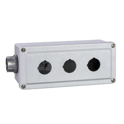 Picture of Empty enclosure control station, Harmony 9001K, Harmony 9001SK, plastic, 3 cut outs, 30mm, for 3 4 cable entry