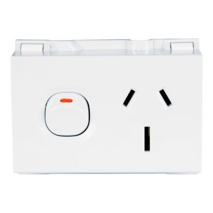 Picture of Switched Socket outlet, Clipsal - Max 4, DIN Mounted 1 Gang 15 A 250 V 3 pin 4 module double pole
