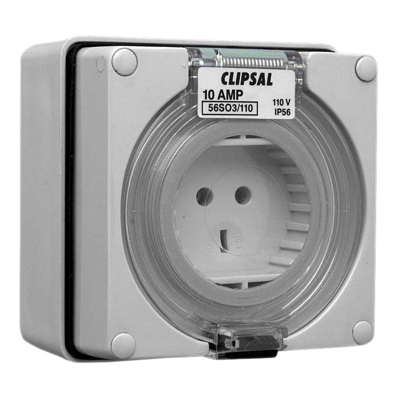 Picture of Socket Outlet, Clipsal - 56 Series, 3 PIN Round/Flat, 110V, 10A