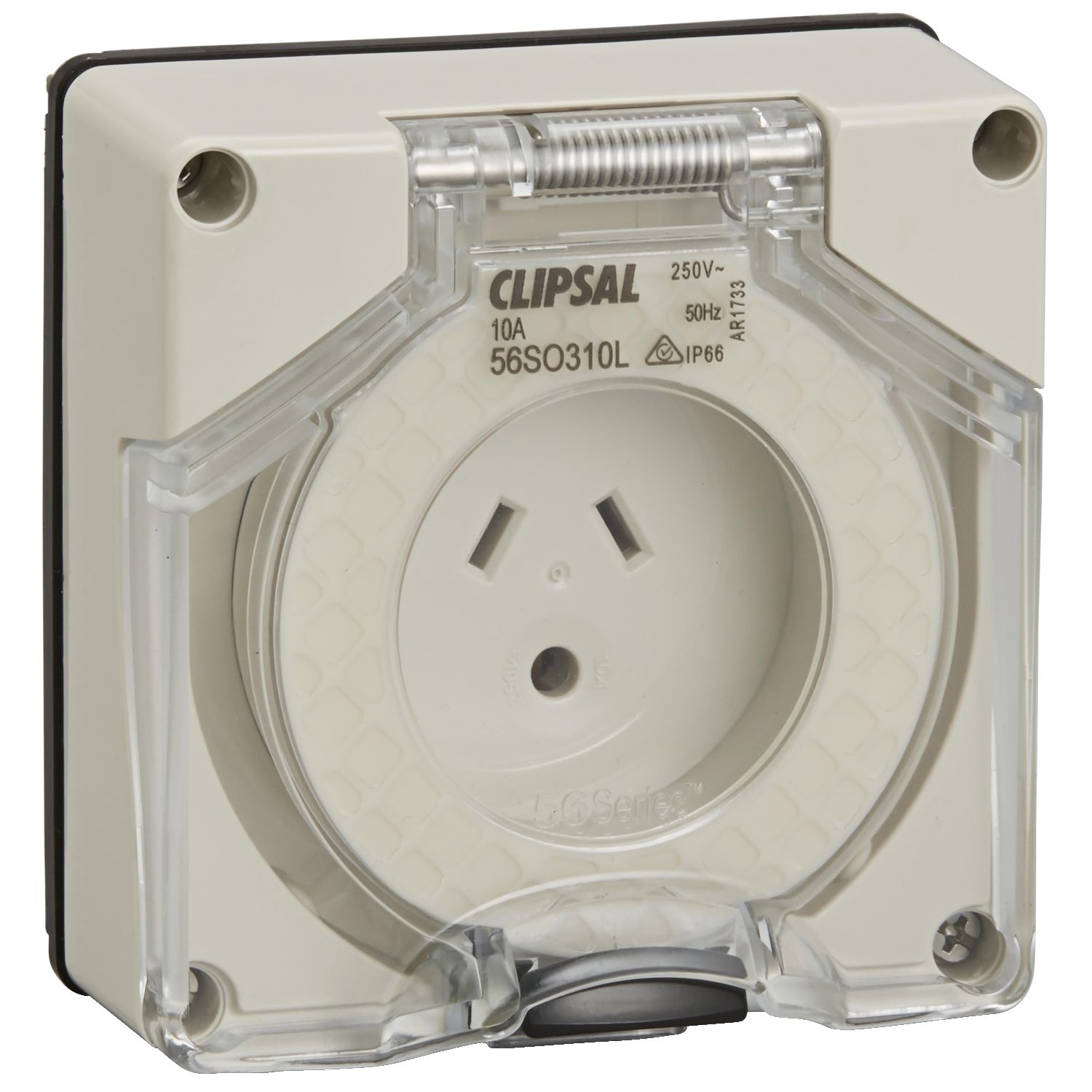 Picture of Socket Outlet, Clipsal - 56 Series, Surface 3 PIN 10A LT Less Enclosure
