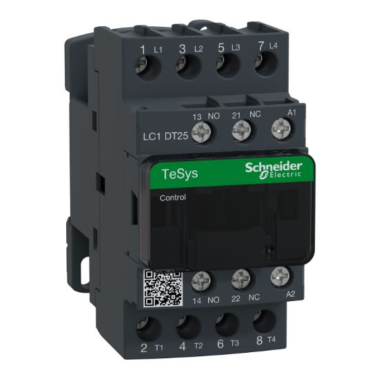 Picture of Contactor, TeSys D, TeSys Deca, 4P(4 NO), AC-1, 0 to 440V, 25A, 240VAC 50/60Hz coil
