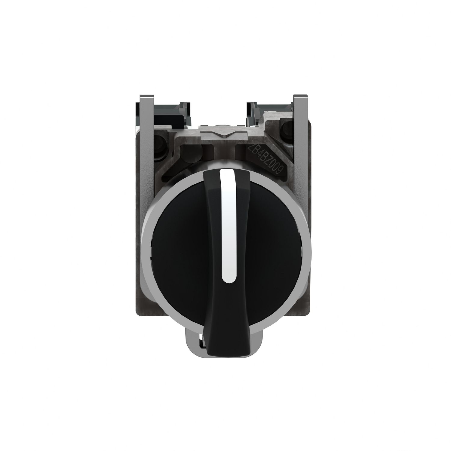 Picture of Selector switch, Harmony XB4, metal, black, 22mm, 3 positions, stay put, 2NO