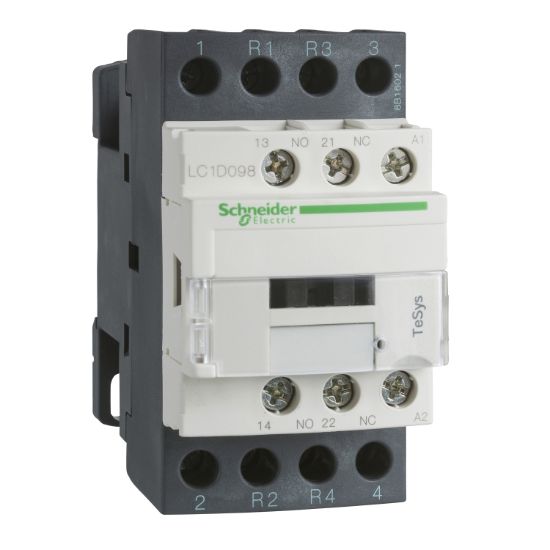 Picture of Contactor, TeSys Deca, 4P(2NO+2NC), AC-1, <=440V, 40A, 415V AC 50/60Hz coil, screw clamp terminal