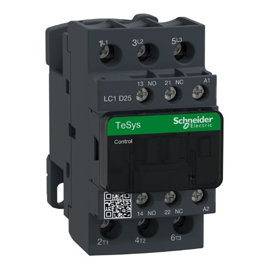 Picture of Contactor, TeSys D, 3P(3 NO), AC-3/AC-3e, 0 to 440V, 25A, 32VAC 50/60Hz coil