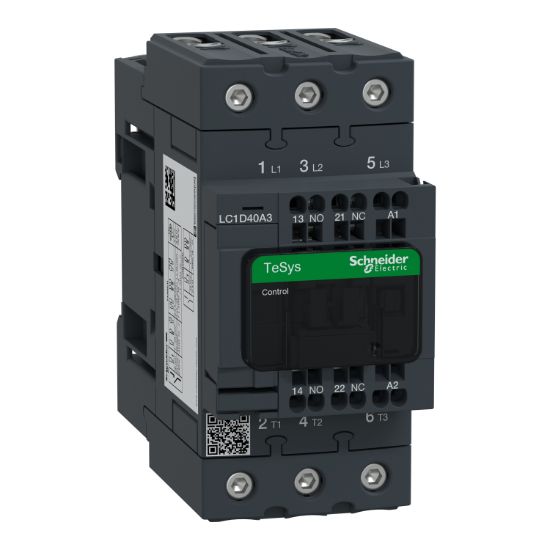Picture of Contactor, TeSys Deca, 3P(3 NO), AC-3/AC-3e, <=400V, 40A, 24V AC 50/60Hz coil, spring terminals
