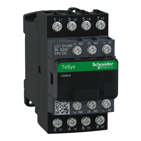 Picture of Contactor, TeSys Deca S207,4P(2NO+2NC),AC-1 25A , <=440V, 24V DC low consumption coil, lugs-ring terminal