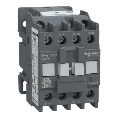Picture of Contactor,Easy TeSys Control,LC1E,3P(3NO),AC-3,<=440V,12A,415V AC coil,50Hz,1NO auxiliary contact
