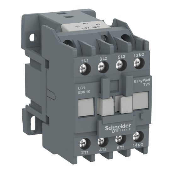 Picture of Contactor,Easy TeSys Control,LC1E,3P(3NO),AC-3/AC-3e,<=440V,18A,48V AC coil,50Hz,1NO auxiliary contact