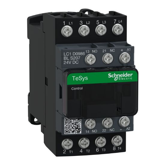 Picture of Contactor, TeSys Deca S207,4P(2NO+2NC),AC-1 20A , <=440V, 24V DC low consumption coil, lugs-ring terminal