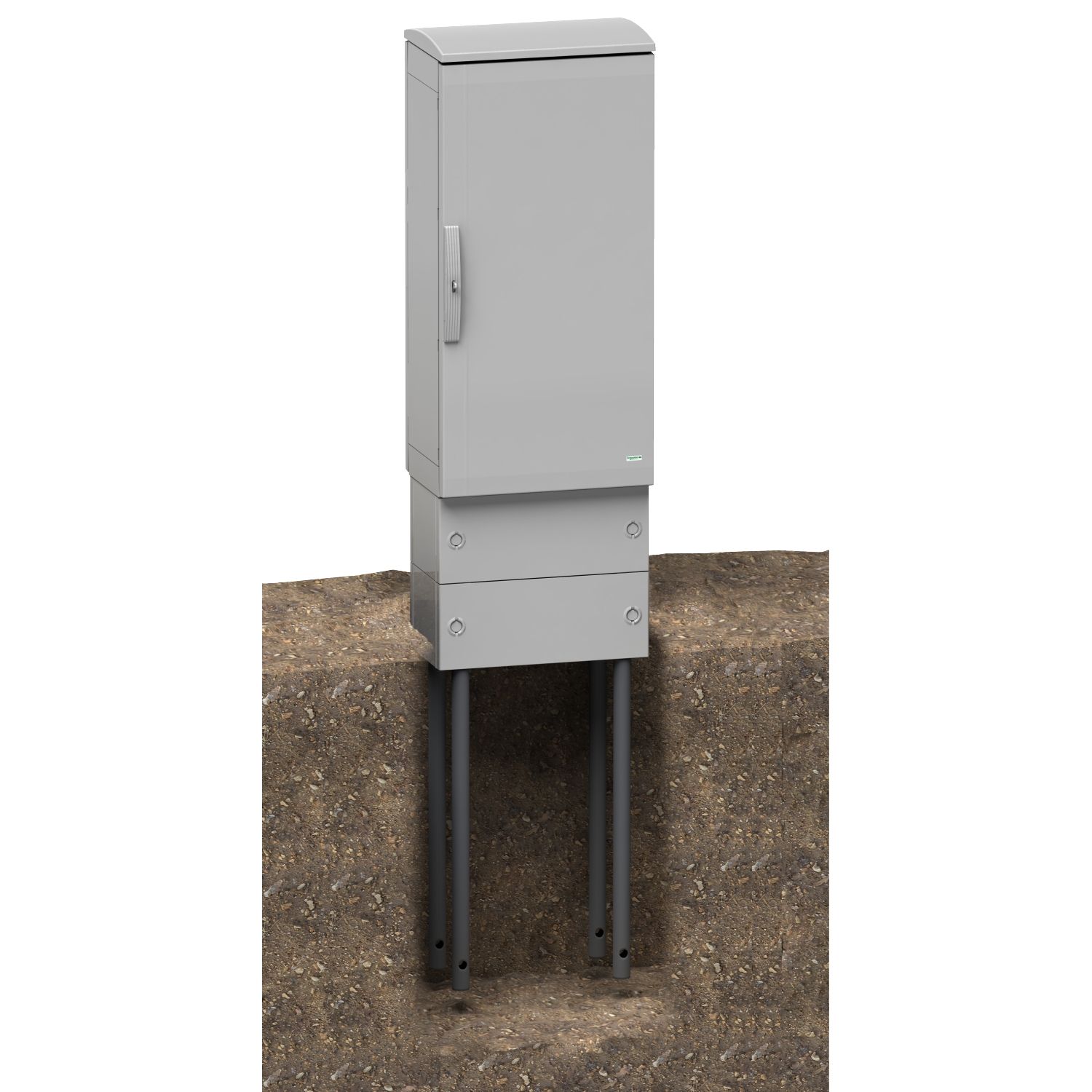 Picture of 4 PVC semi-underground install. feet h750mm for polyester plinths ZM, ZA and ZZ