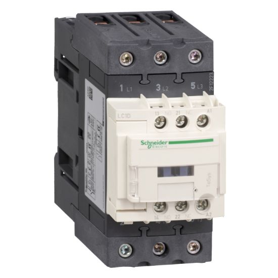 Picture of Contactor, TeSys D, TeSys Deca, 3P(3 NO), AC-3/AC-3e, 0 to 440V, 40A, 36VDC standard coil