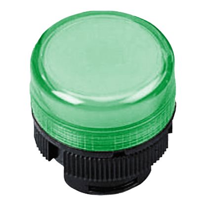 Picture of Head for pilot light, Harmony XAC, for incandescent bulb, plastic, green cap, 22mm