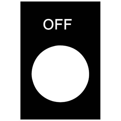 Picture of Marked legend, Harmony XAC, nameplate, 30 x 40mm, plastic, black, 22mm push button, white marked OFF