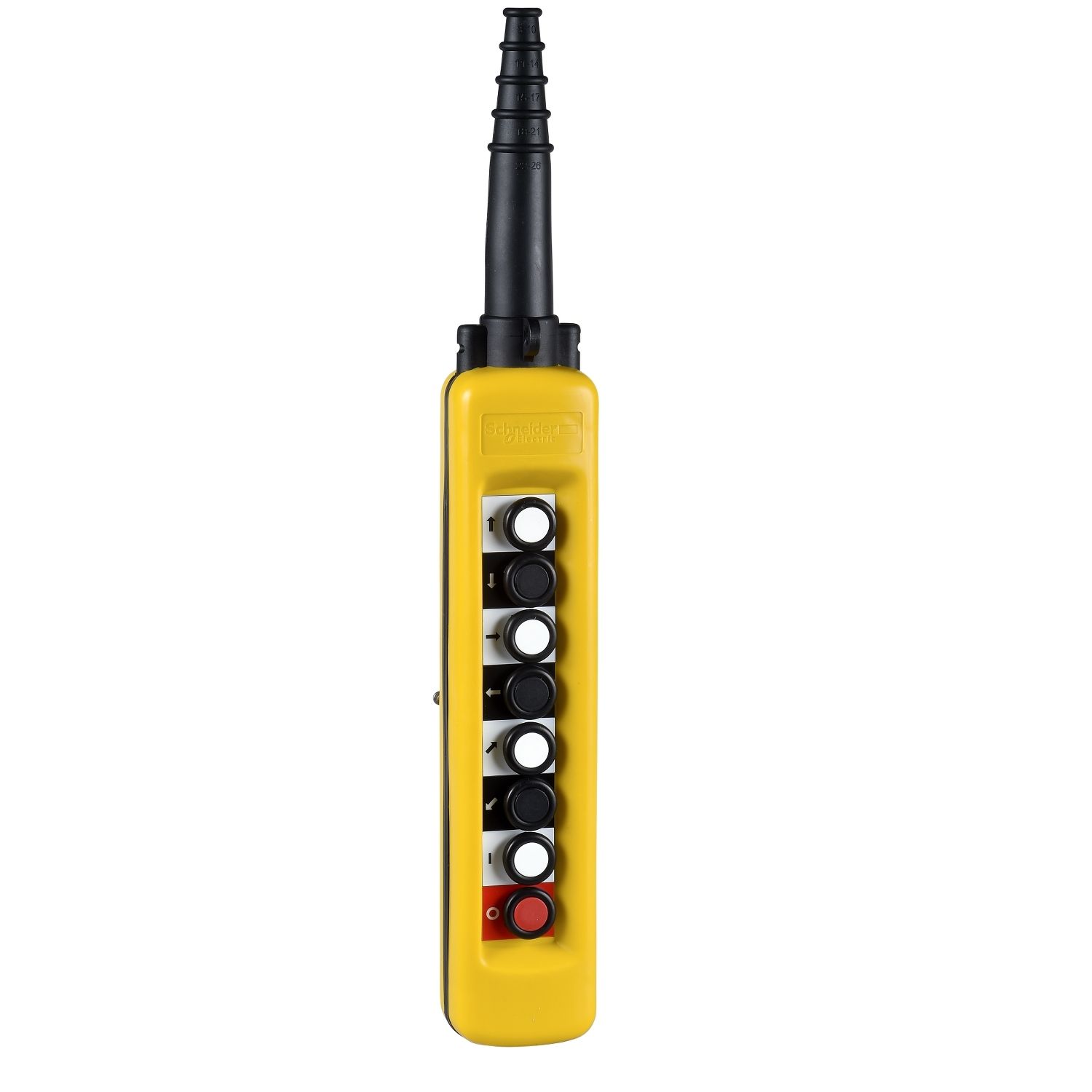 Picture of Pendant control station, Harmony XAC, plastic, yellow, 8 push buttons with NO+NC