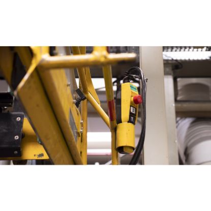 Picture of Head for push button, Harmony XAC, plastic, yellow, booted, spring return