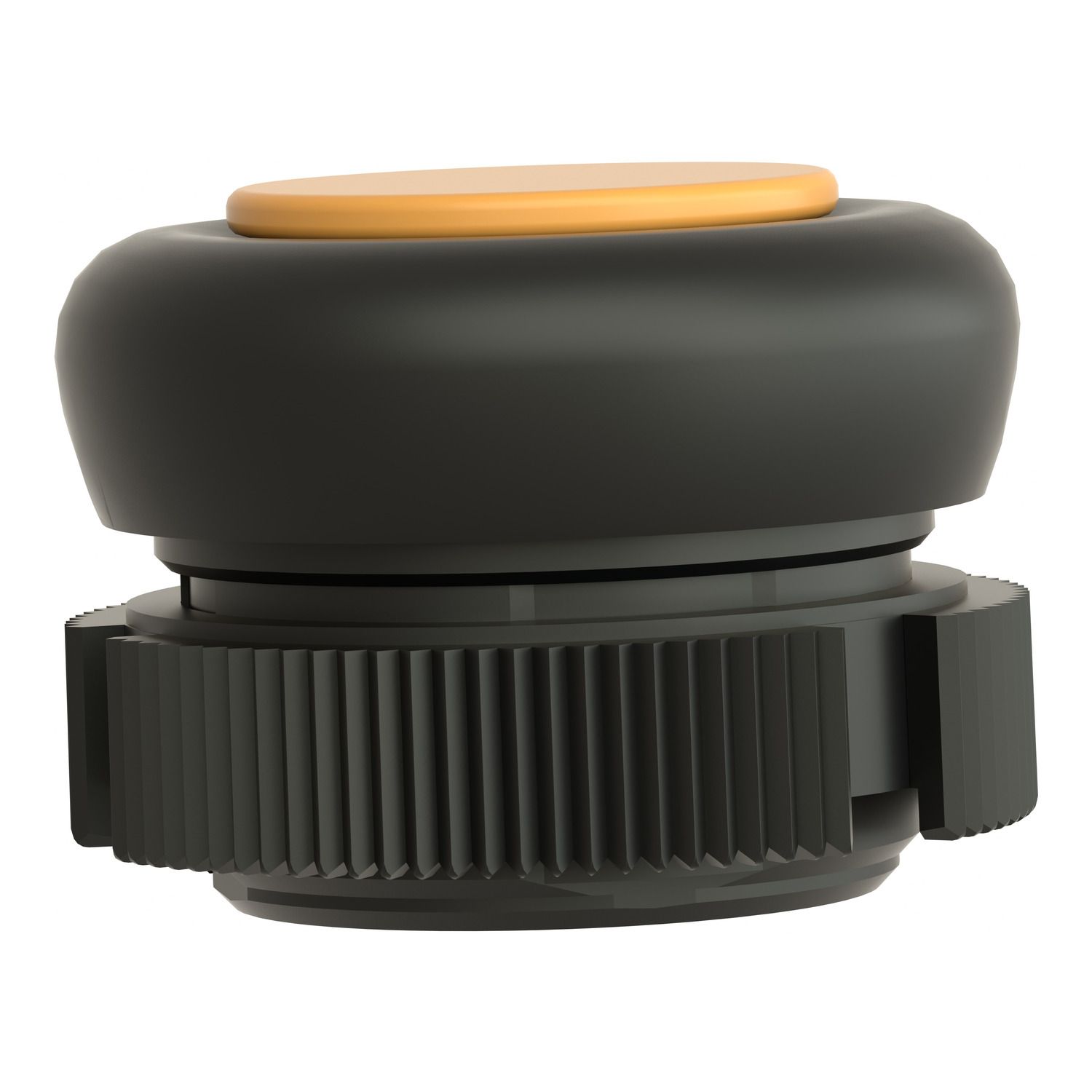 Picture of Head for push button, Harmony XAC, plastic, yellow, booted, spring return